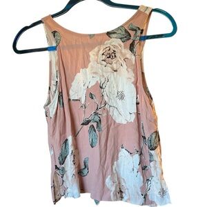 Dynamite Dusty Pink Floral Sleeveless Top - Size Small